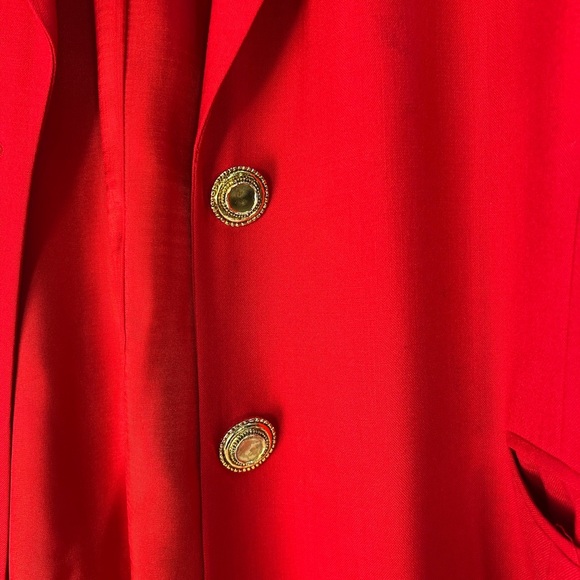 Vintage Mr Leonard Suit, Elegant Red Women's Blazer - Picture 2 of 14
